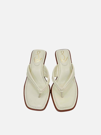 Pre - loved SAM EDELMAN Thong Off - white Heeled Sandals at Reems Closet