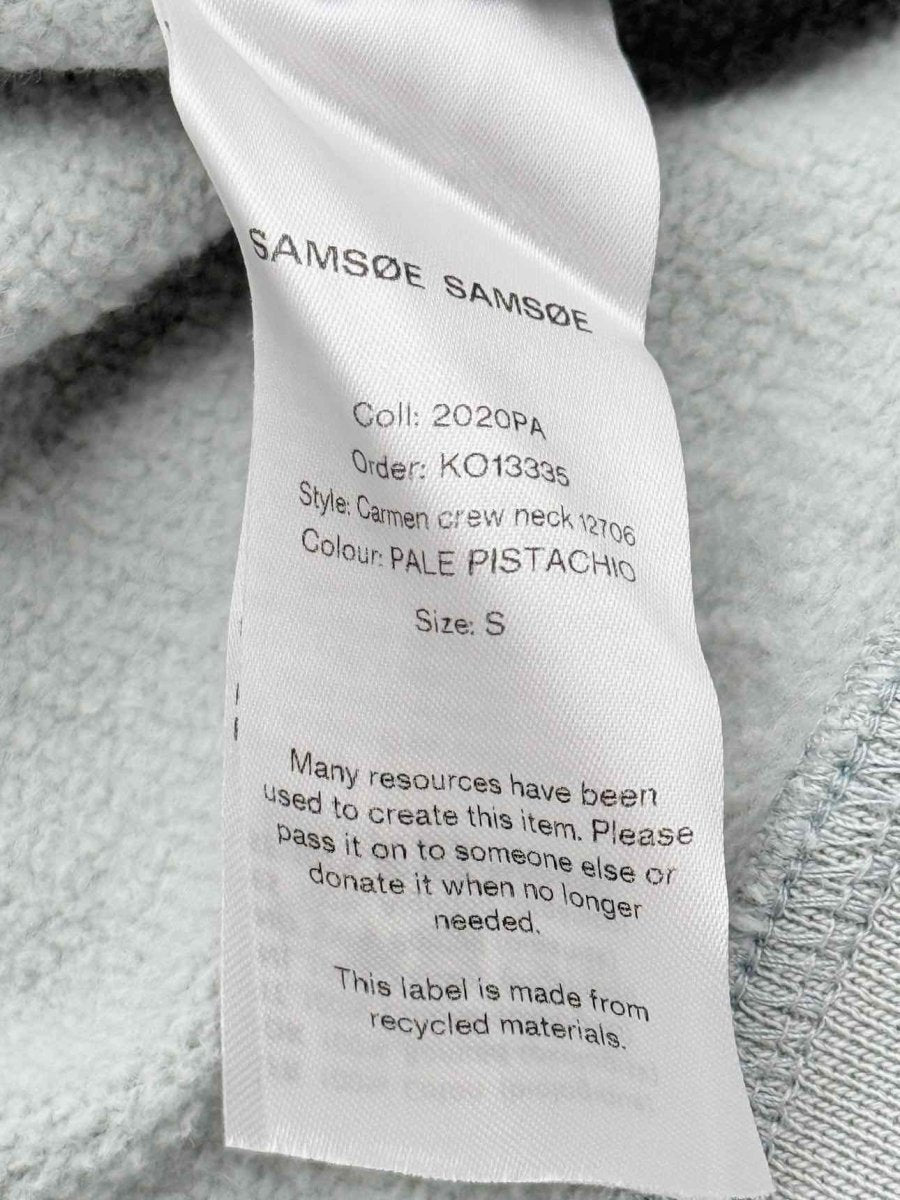 Pre - loved SAMSOE SAMSOE Pastel Green Size Small Sweatshirt at Reems Closet