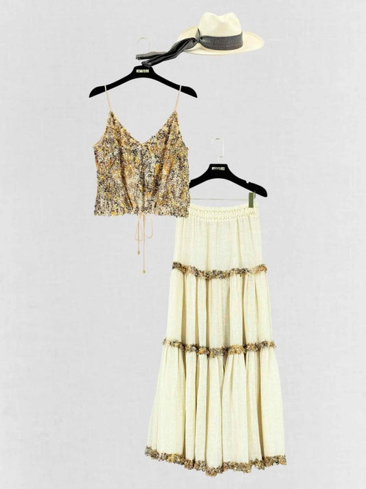 Pre - loved SANA OSMANI Size Medium/Small Top & Skirt Outfit at Reems Closet