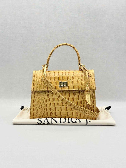 Pre-loved SANDRA J Beige & Brown Top Handle at Reems Closet