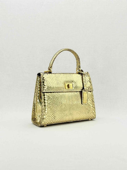 Pre - loved SANDRA J Jackie Gold Top Handle at Reems Closet