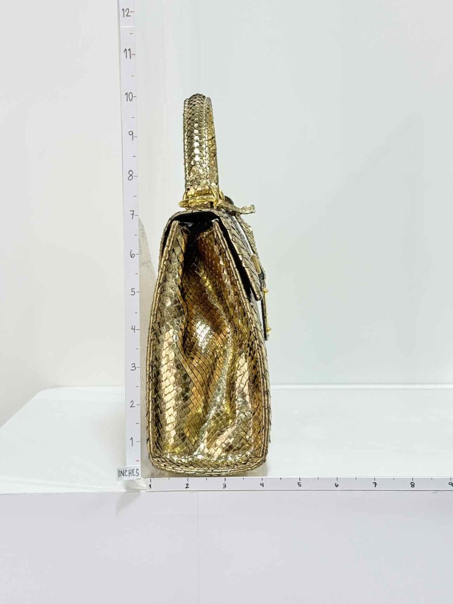 Pre - loved SANDRA J Jackie Gold Top Handle at Reems Closet