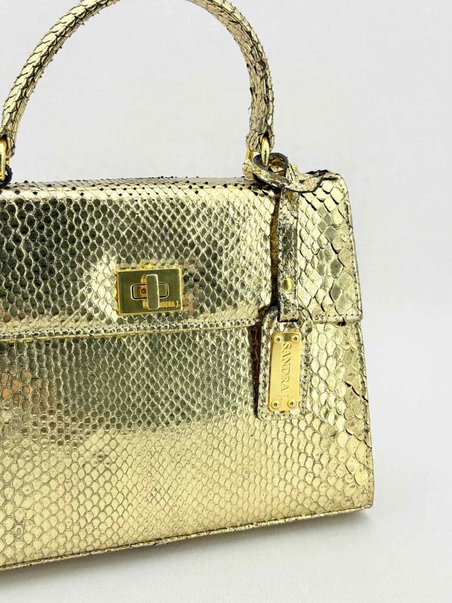 Pre - loved SANDRA J Jackie Gold Top Handle at Reems Closet