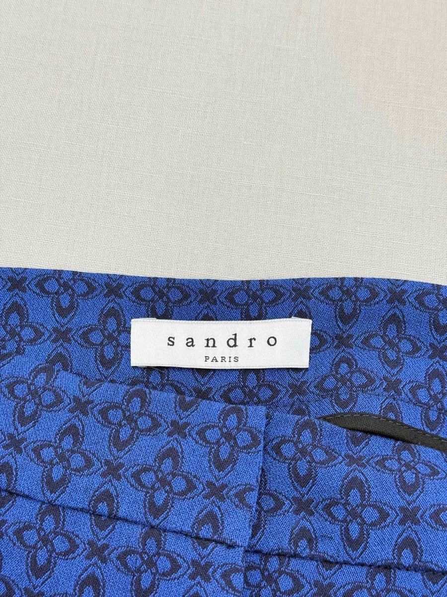 Pre-loved SANDRO Amparo Blue Jacquard Size US 8 Pants at Reems Closet