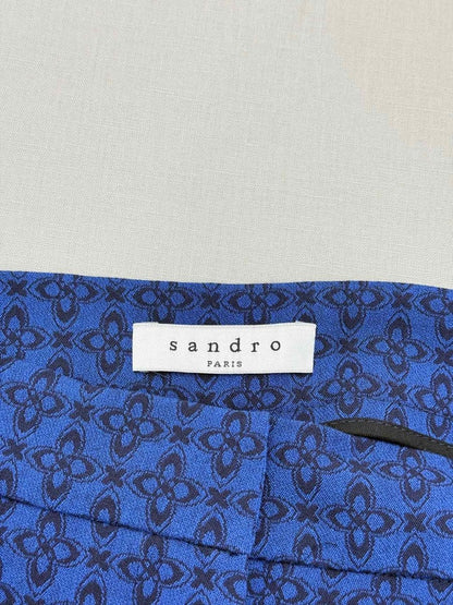 Pre-loved SANDRO Amparo Blue Jacquard Size US 8 Pants at Reems Closet