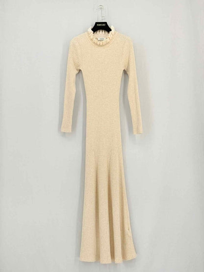 Pre - loved SANDRO Beige Size US 2 Midi Dress at Reems Closet