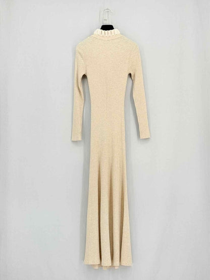 Pre - loved SANDRO Beige Size US 2 Midi Dress at Reems Closet