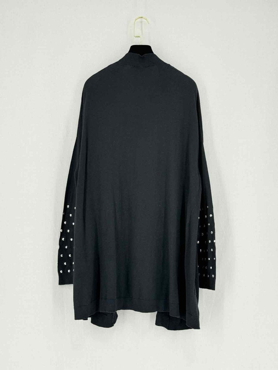 Pre - loved SANDRO Black Embellished Size Large Long Cardigan at Reems Closet
