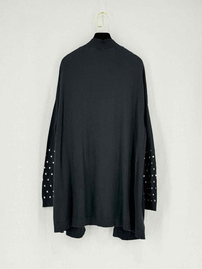 Pre - loved SANDRO Black Embellished Size Large Long Cardigan at Reems Closet