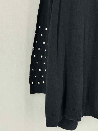 Pre - loved SANDRO Black Embellished Size Large Long Cardigan at Reems Closet