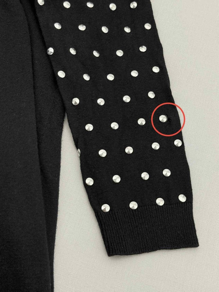 Pre - loved SANDRO Black Embellished Size Large Long Cardigan at Reems Closet