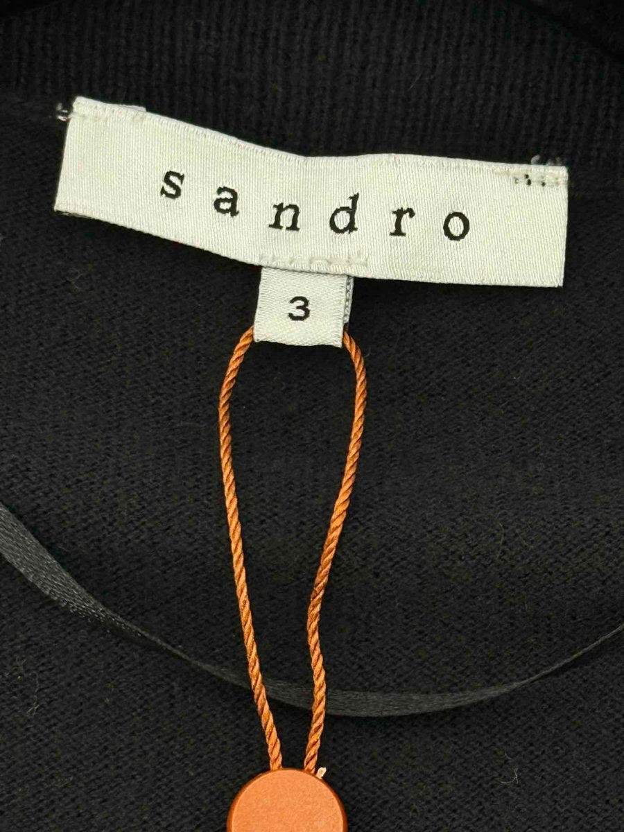 Pre - loved SANDRO Black Embellished Size Large Long Cardigan at Reems Closet