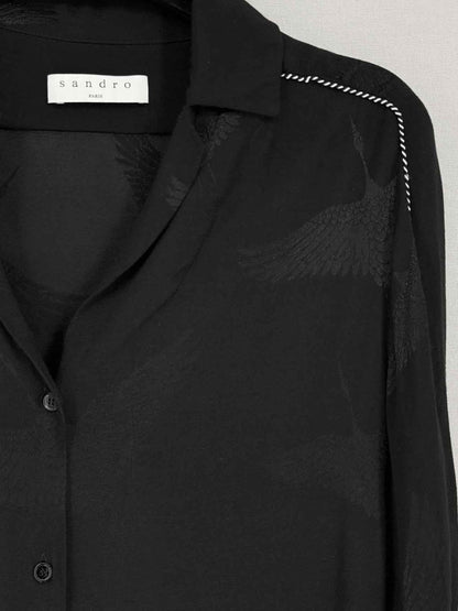 Pre-loved SANDRO Black Jacquard Size Small Outfit Set at Reems Closet