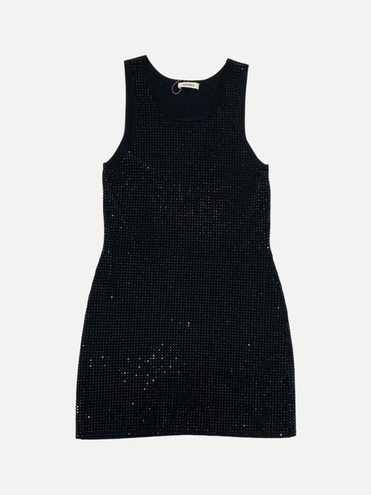 Pre-loved SANDRO Black Rhinestone Embellished Mini Dress from Reems Closet