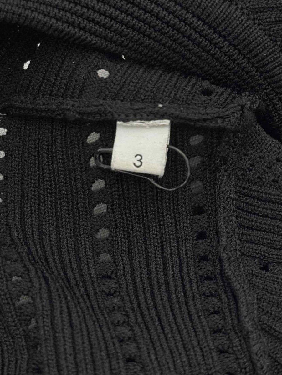 Pre - loved SANDRO Black Ruffled Trim Size US 8 Sweater at Reems Closet