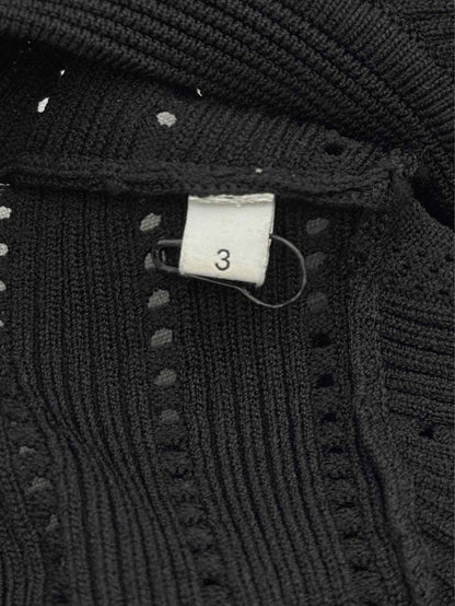 Pre - loved SANDRO Black Ruffled Trim Size US 8 Sweater at Reems Closet