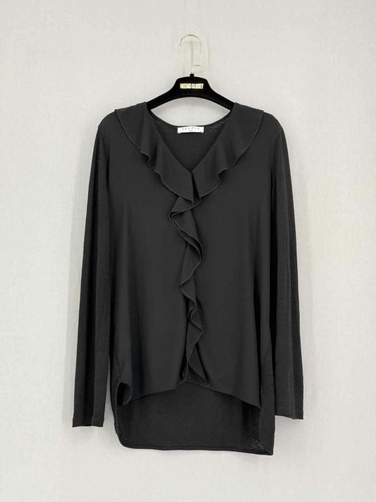 Pre-loved SANDRO Black Size Large Blouse at Reems Closet