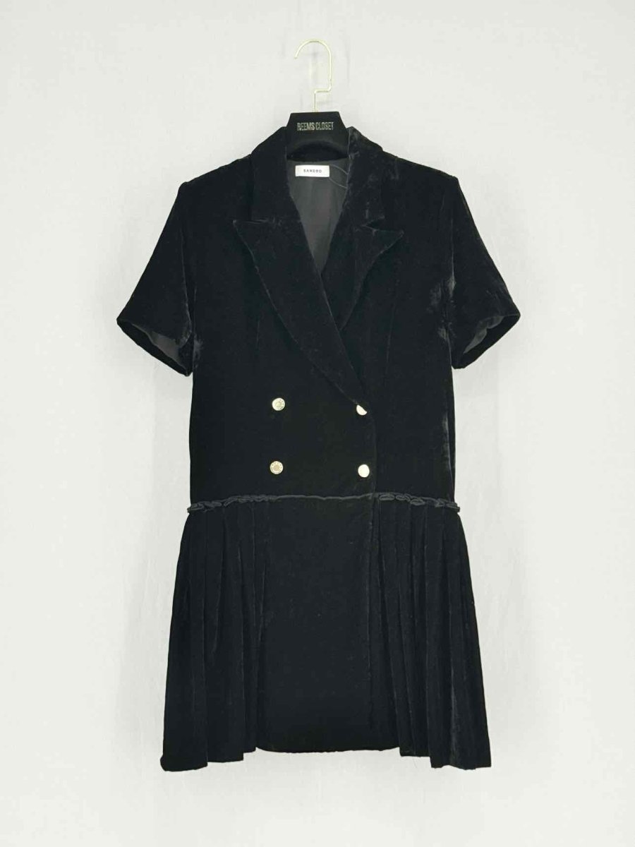 Pre - loved SANDRO Black Size Medium Short Dress at Reems Closet