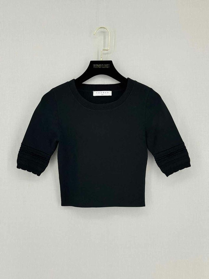 Pre-loved SANDRO Black Size Small Top at Reems Closet