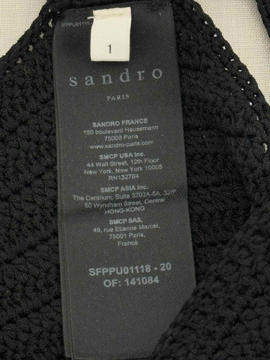 Pre - loved SANDRO Black Size US 4 Top at Reems Closet