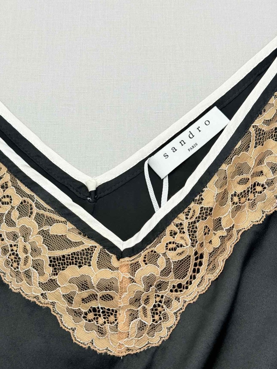 Pre - loved SANDRO Black Size US 4 Top at Reems Closet