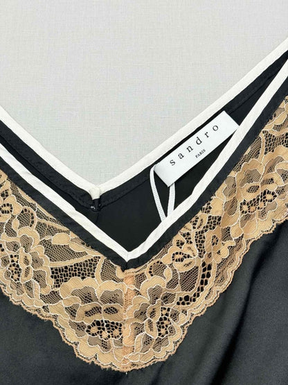 Pre - loved SANDRO Black Size US 4 Top at Reems Closet