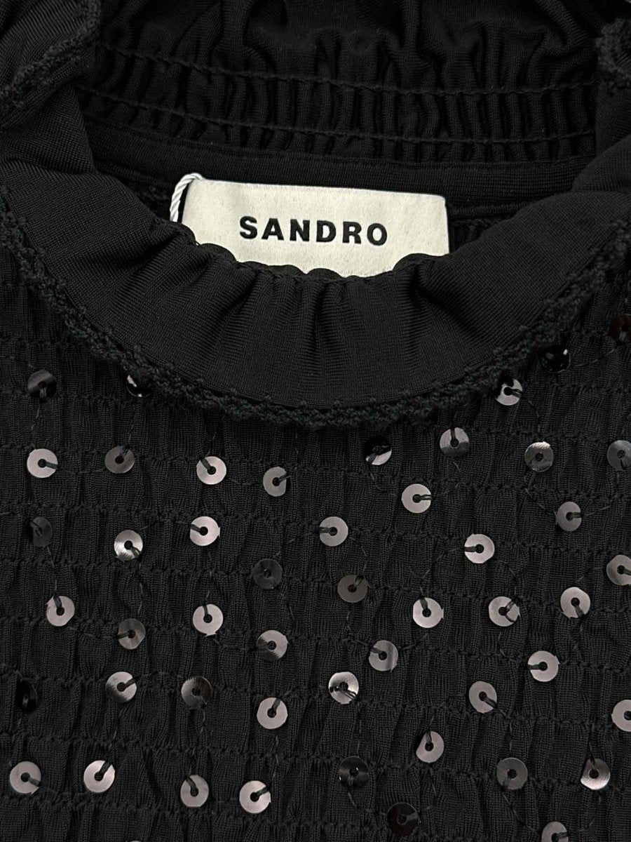 Pre - loved SANDRO Black Size US 4 Top at Reems Closet