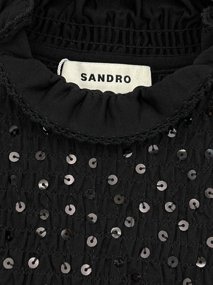 Pre - loved SANDRO Black Size US 4 Top at Reems Closet