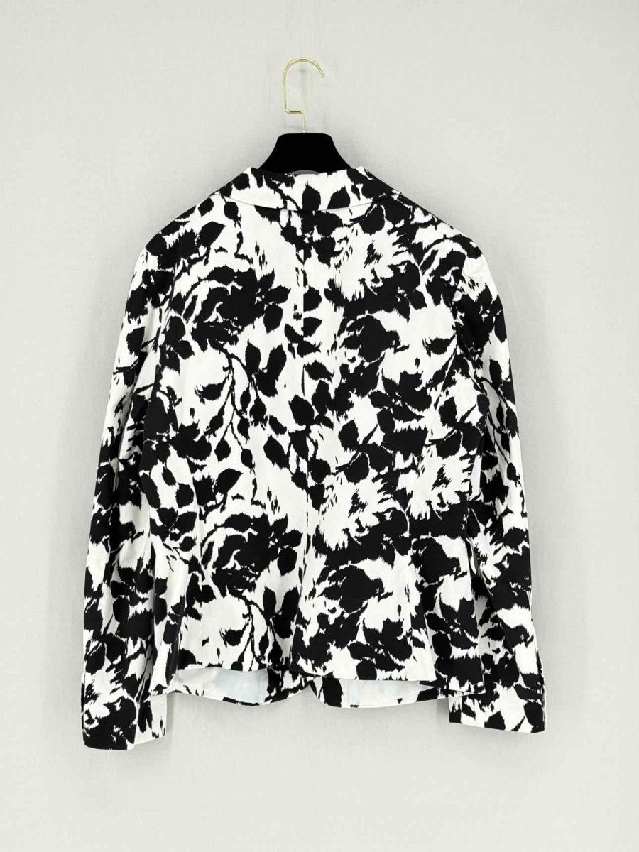 Pre - loved SANDRO Black & White Floral Print Size Large Jacket at Reems Closet