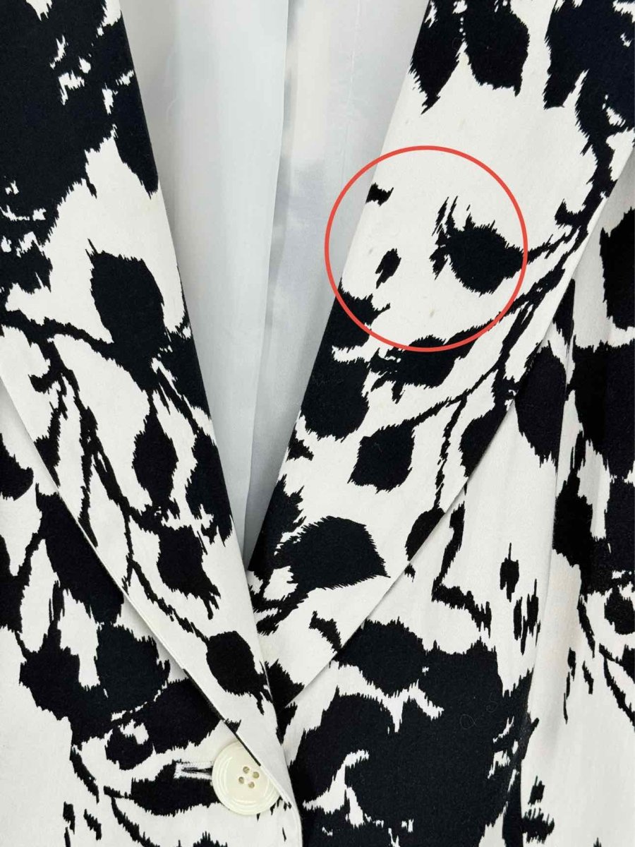 Pre - loved SANDRO Black & White Floral Print Size Large Jacket at Reems Closet