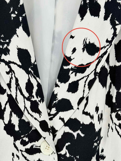 Pre - loved SANDRO Black & White Floral Print Size Large Jacket at Reems Closet
