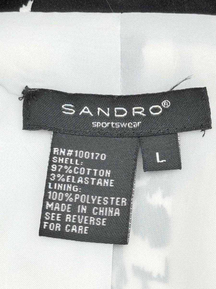 Pre - loved SANDRO Black & White Floral Print Size Large Jacket at Reems Closet