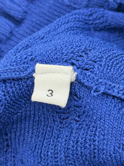 Pre - loved SANDRO Blue Ruffled Trim Size Small Sweater at Reems Closet