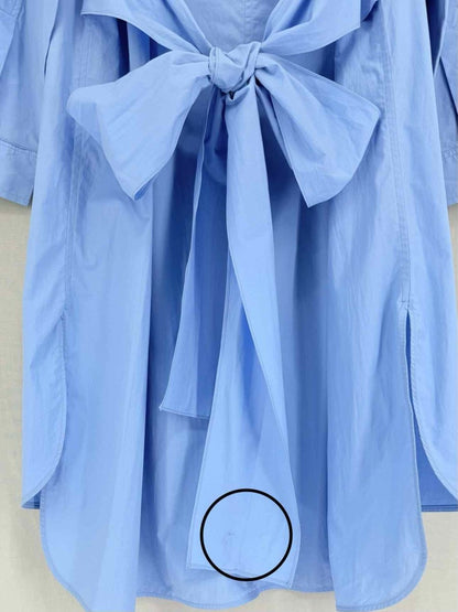Pre-loved SANDRO Blue w/ White Size US 4 Knee Length Dress at Reems Closet