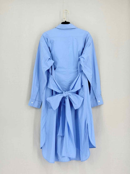 Pre-loved SANDRO Blue w/ White Size US 4 Knee Length Dress at Reems Closet