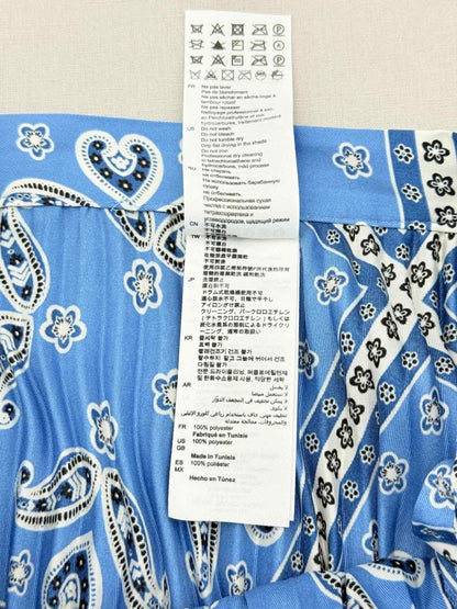 Pre - loved SANDRO Blue & White Paisley Size US 2 Midi Skirt at Reems Closet