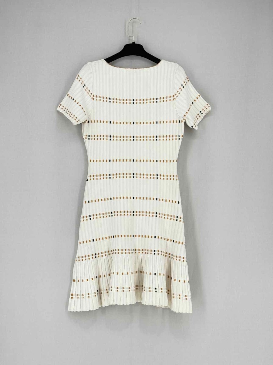 Pre - loved SANDRO Cream Multicolor Size US 4 Short Dress at Reems Closet