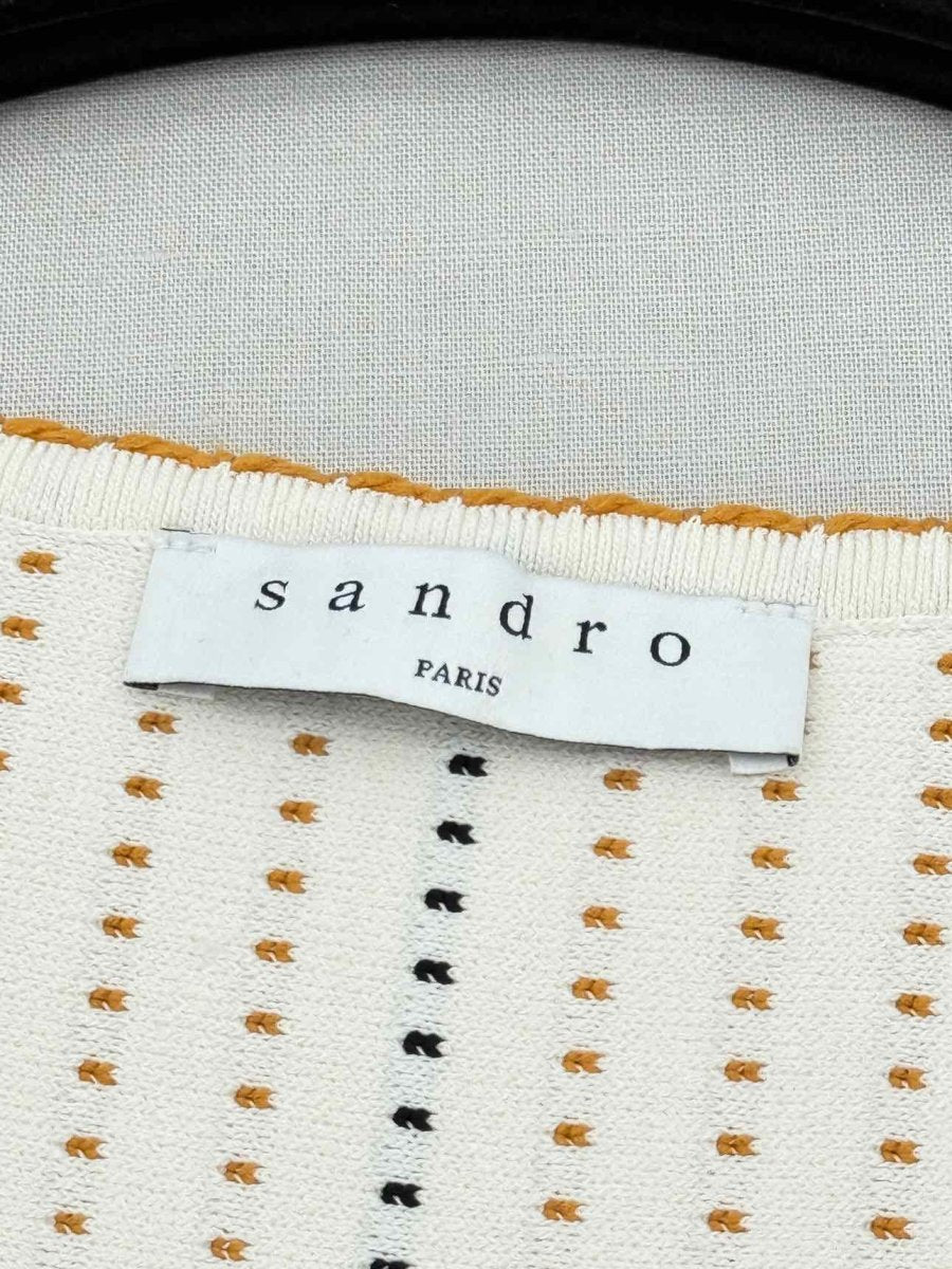 Pre - loved SANDRO Cream Multicolor Size US 4 Short Dress at Reems Closet