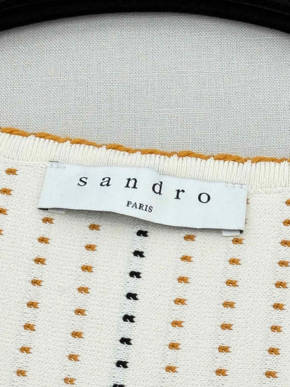 Pre - loved SANDRO Cream Multicolor Size US 4 Short Dress at Reems Closet