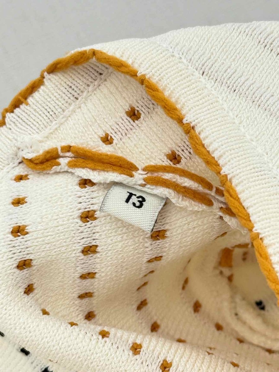 Pre - loved SANDRO Cream Multicolor Size US 4 Short Dress at Reems Closet