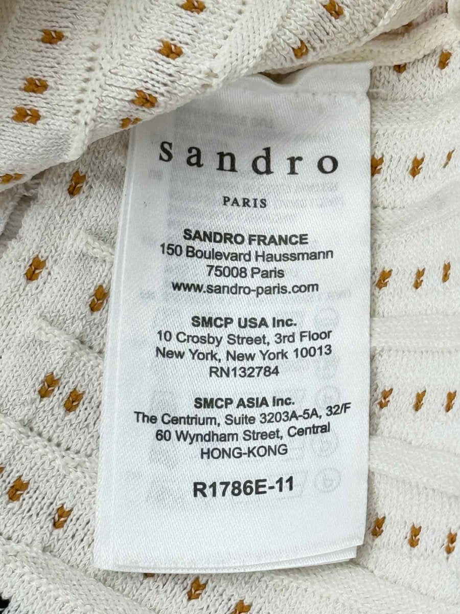 Pre - loved SANDRO Cream Multicolor Size US 4 Short Dress at Reems Closet