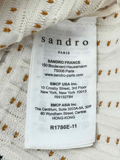 Pre - loved SANDRO Cream Multicolor Size US 4 Short Dress at Reems Closet