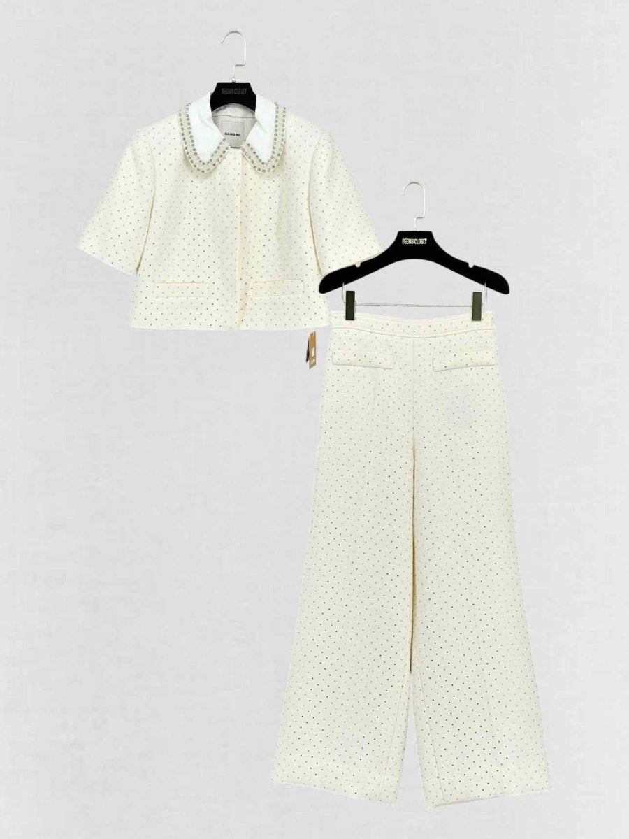 Pre - loved SANDRO Cream Size US 4 Outfit Set at Reems Closet