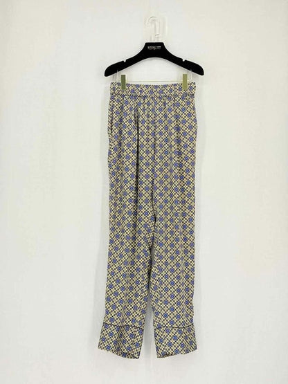Pre-loved SANDRO Danny Brown Multicolor Floral Print Pants at Reems Closet