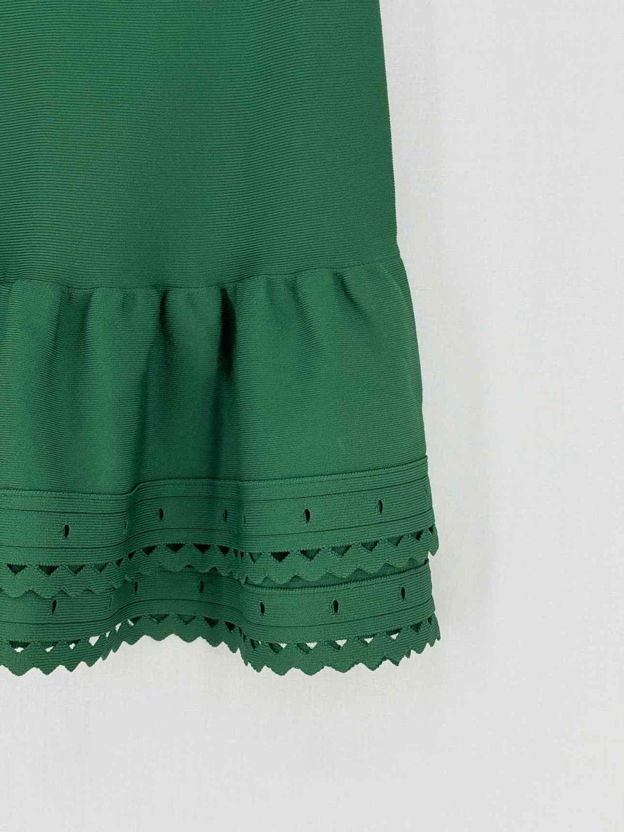 Pre - loved SANDRO Green Eyelet Size Medium Mini Skirt at Reems Closet