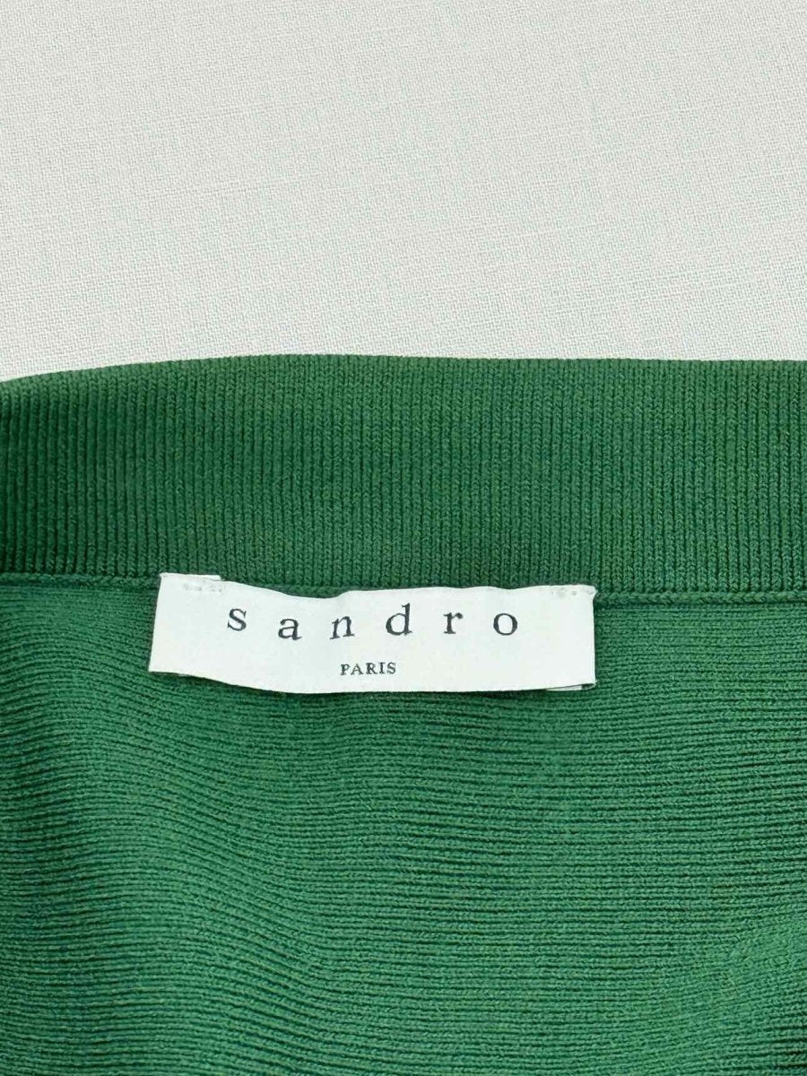 Pre - loved SANDRO Green Eyelet Size Medium Mini Skirt at Reems Closet