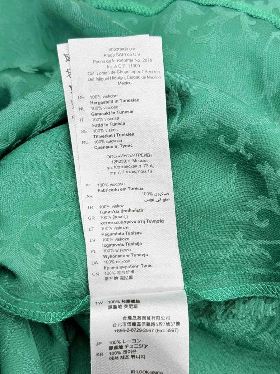 Pre-loved SANDRO Green Jacquard Size US 4 Midi Dress at Reems Closet