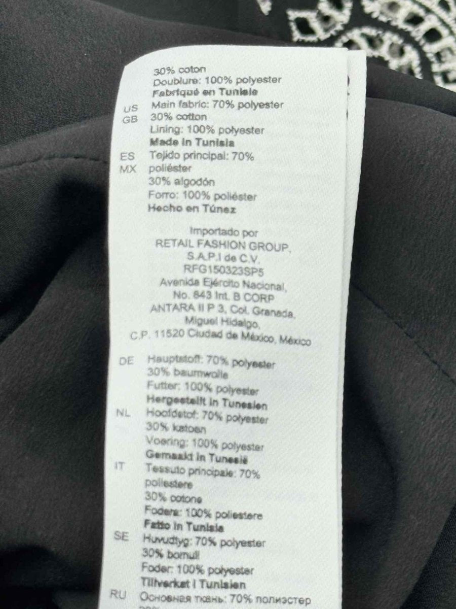 Pre - loved SANDRO Guipure Black & Beige Size US 6 Short Dress at Reems Closet