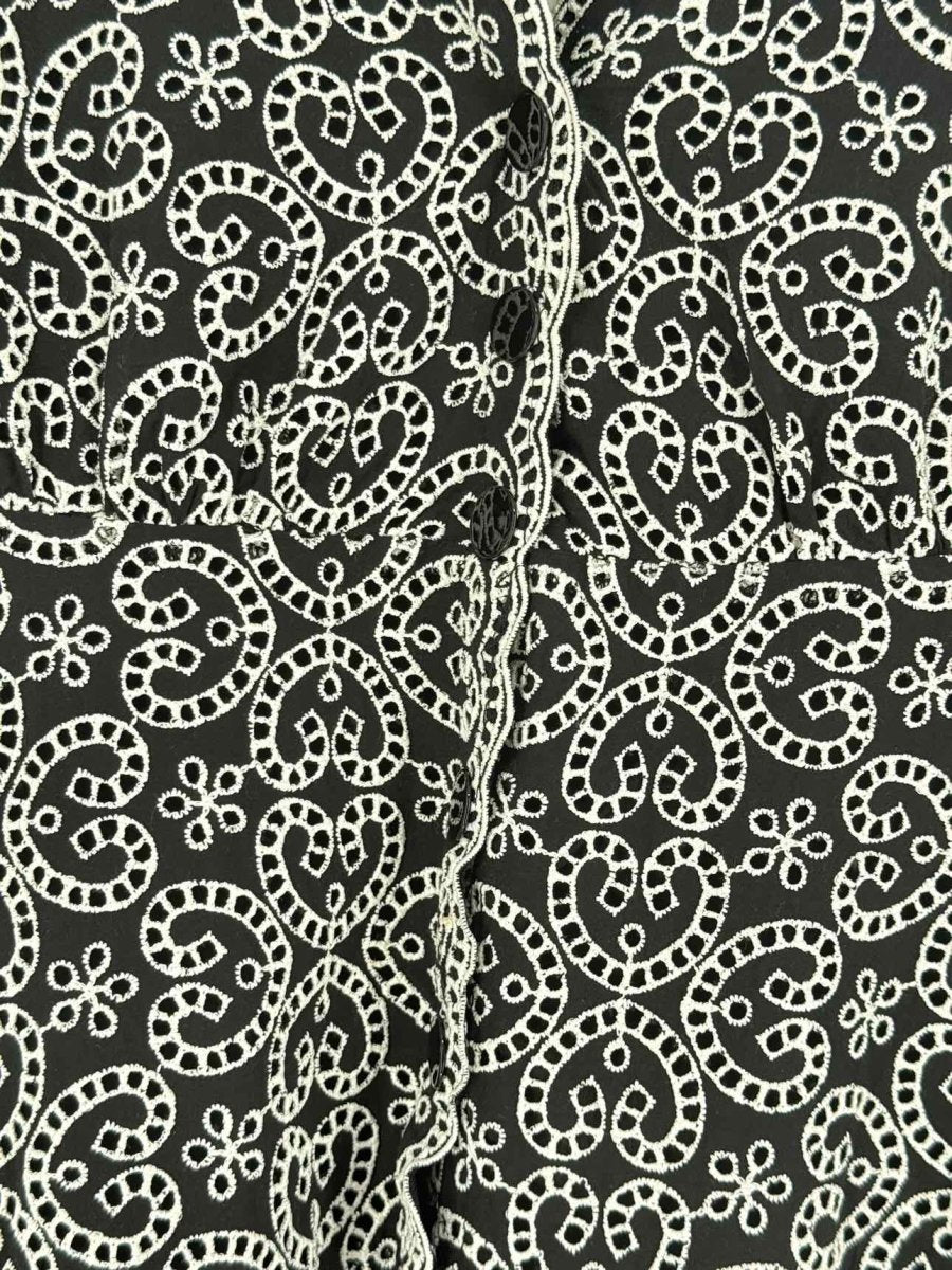 Pre - loved SANDRO Guipure Black & Beige Size US 6 Short Dress at Reems Closet