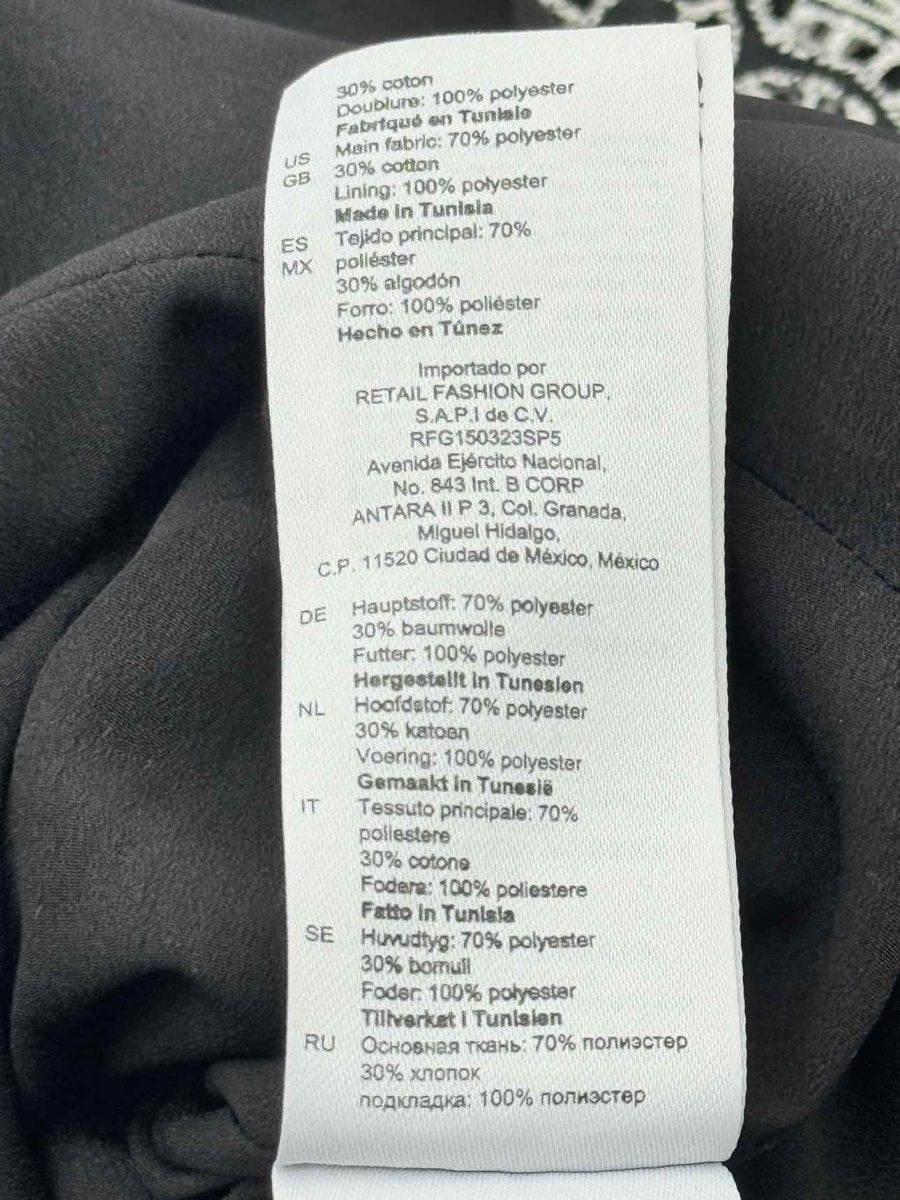 Pre - loved SANDRO Guipure Black & Beige Size US 6 Short Dress at Reems Closet